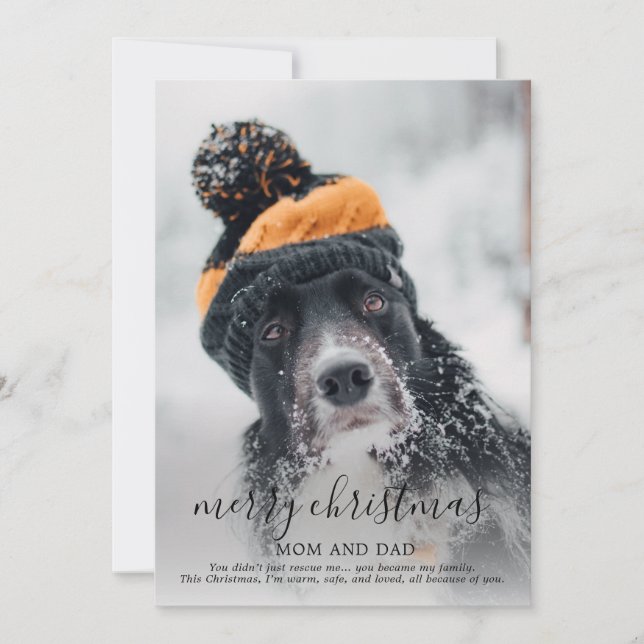 Glad jul Hund Foto Julkort (Framsida)