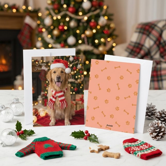 Glad Jul Hund Retriever Jul Julkort (Skapare uppladdad)