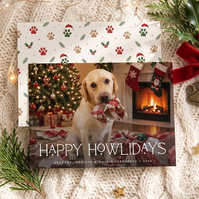 Glad Jul Hund Rolig Julfotokort Julkort (Skapare uppladdad)