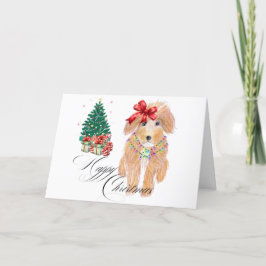 Glad jul hund sittande helgkort