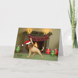 Glad jul hund yoga helgkort