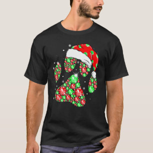 Glad jul Hundpaws Lights Santa hatt Snöflinga T Shirt
