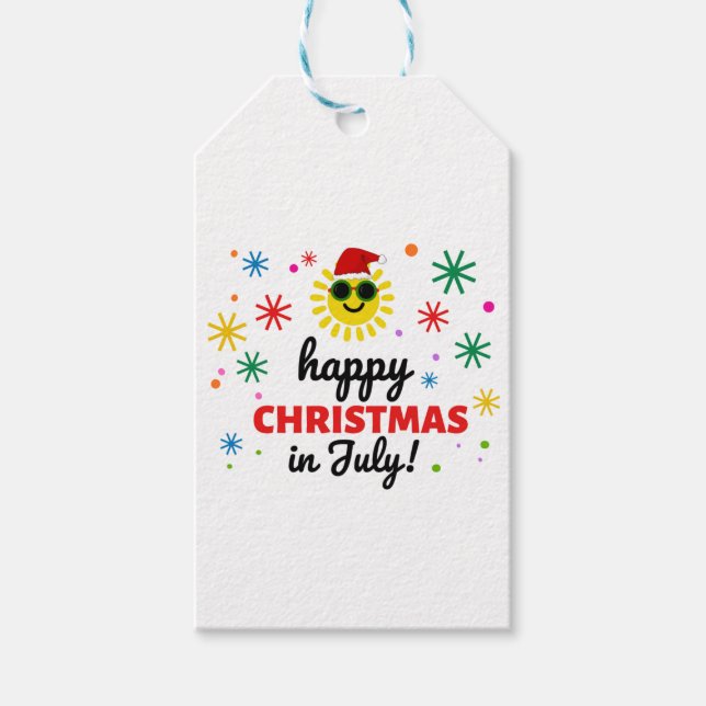 Glad jul i juli presentetikett (Framsidan)