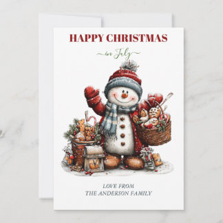 Glad jul i juli Snömannen Välkomstkort Julkort