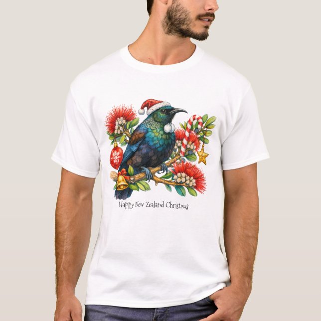 Glad jul i Nya Zeeland Unisex T-Shirt (Framsida)