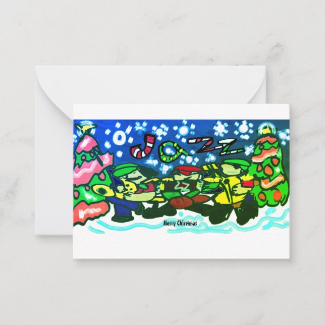 Glad jul jazzmusik Mugg inbjudan Magnet  (Framsida)