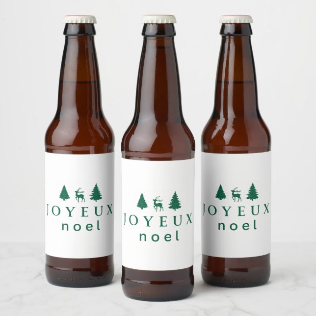 Glad Jul Juldesign med Snöflingor Ölflaska Etikett (Flaskor)