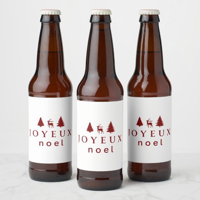 Glad Jul Juldesign med Snöflingor Ölflaska Etikett (Flaskor)
