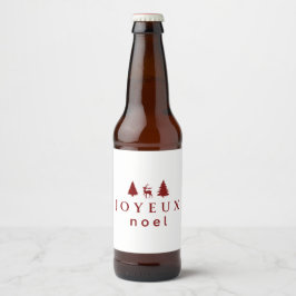 Glad Jul Juldesign med Snöflingor Ölflaska Etikett