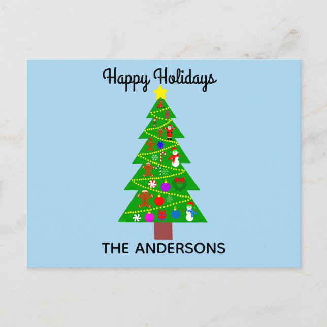 Glad jul julgran #1 vykort (Framsida)