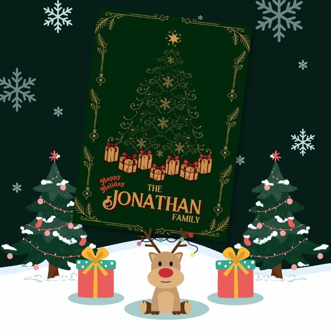 Glad Jul Julgran Julkort Inbjudningar (Skapare uppladdad)