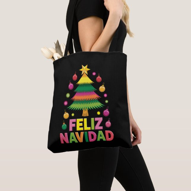 Glad jul julgran spanska högtider Xmas Tygkasse (Närbild)