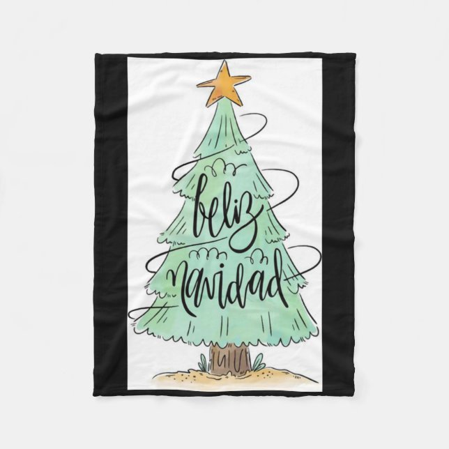 Glad jul julgran t-shirt  fleecefilt (Framsidan)