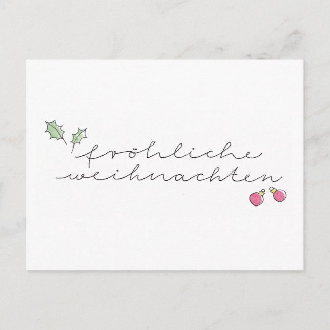 Glad jul: julkort handskrift helg vykort (Framsida)