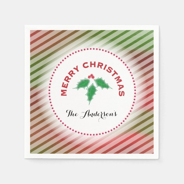 Glad jul julrusmönster pappersservett (Framsidan)
