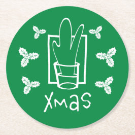 Glad Jul Julskål Underlägg Papper Rund