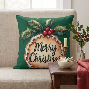 Glad jul-kaka med julholtsbär Grön Kudde