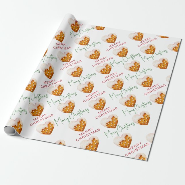 Glad jul kaka mönster skript presentpapper (Utrullad)
