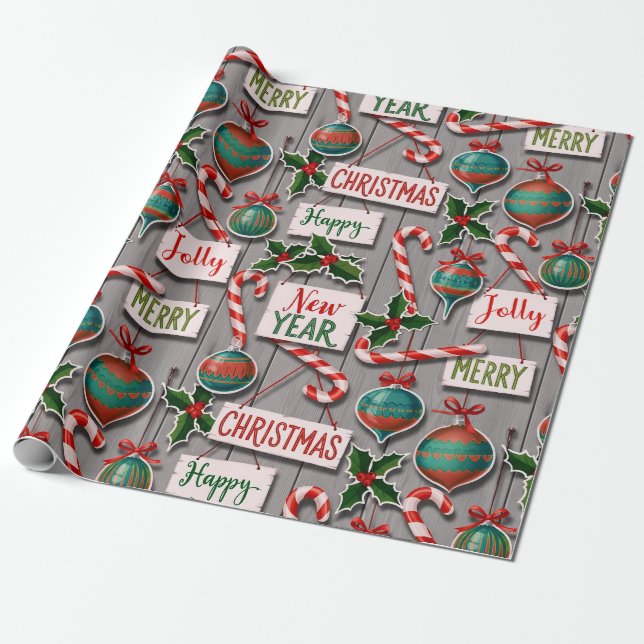 Glad Jul Kakel Presentpapper (Utrullad)