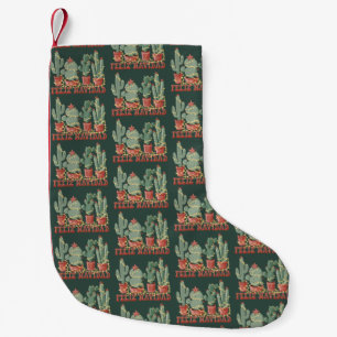 Glad jul kaktus älskare jul cowboy växt liten julstrumpa