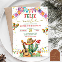 Glad jul Kaktus jul firande fiesta