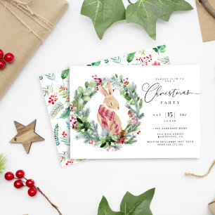 Glad jul kanin elegant festinbjudan inbjudningar