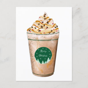 Glad jul Karamell Droppad Latte Vykort