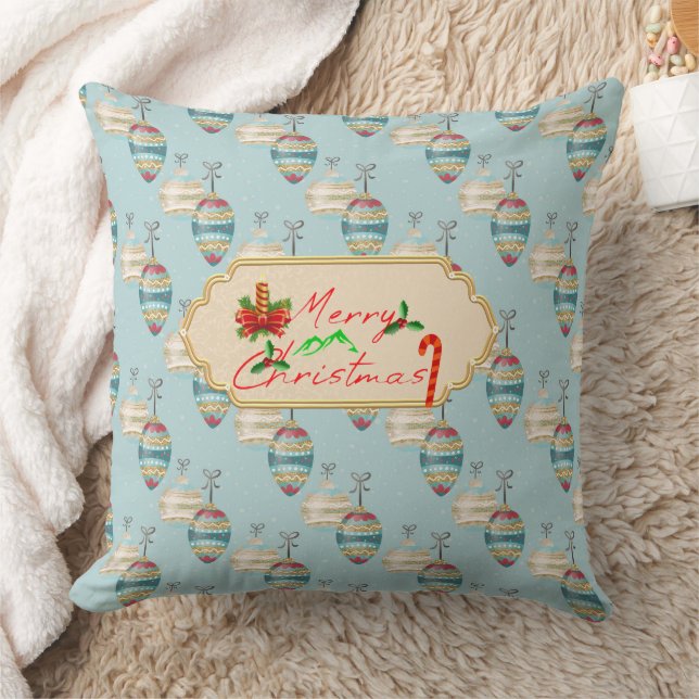 Glad jul Kastkudde – Elegant Holiday Orn Kudde (Filt)