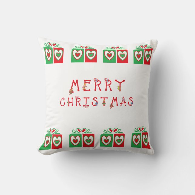 Glad jul kastkudde för soffa eller säng kudde (Framsida)