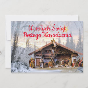 Glad jul katolsk julkort på polska meddelande