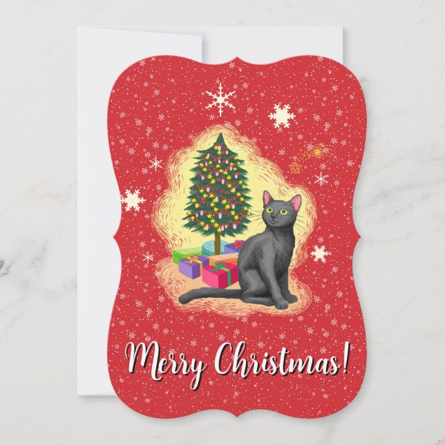 Glad jul katt kort (Framsida)