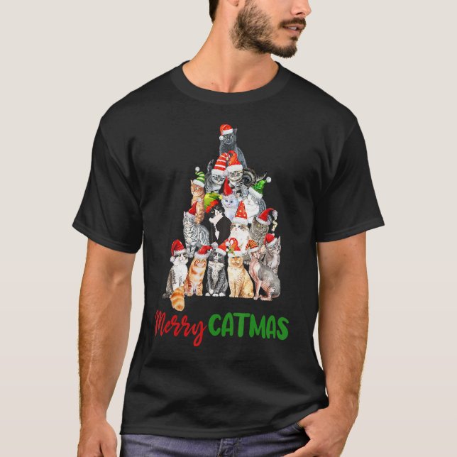 Glad jul katthus t shirt (Framsida)