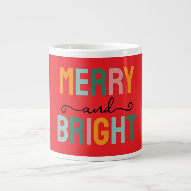 Glad jul Klassisk Unik Minimalistisk Enkel Jumbo Mugg (Framsidan)