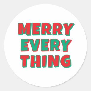 Glad jul Klassisk Unik Minimalistisk Enkel Runt Klistermärke