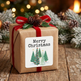 Glad jul-klistermärken fyrkantigt klistermärke