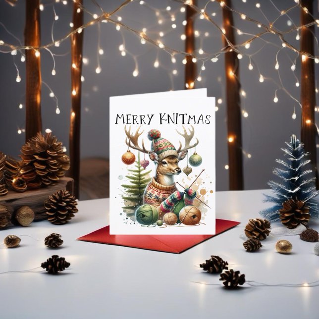 Glad jul knitting jul knitting jul helgkort (For yarn lovers and craft enthusiasts. )
