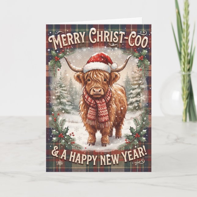 Glad Jul Ko Highland Ko Julkort Kort (Framsida)
