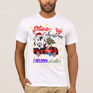 Glad jul Ko i kartröja Juldesign T Shirt