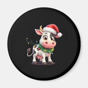 Glad jul Ko Santa Julbelysning Ko Xma Magnet