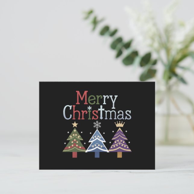 Glad Jul Kors Julgran Retro Helg Vykort (Stående Fram)