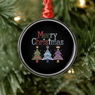 Glad Jul Kors Xmas Träd Retro Julgransprydnad Metall