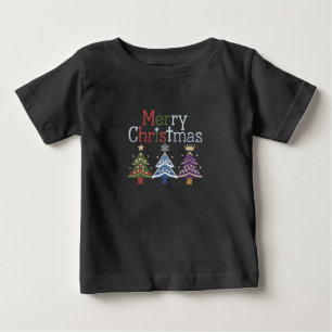 Glad Jul Kors Xmas Träd Retro T Shirt