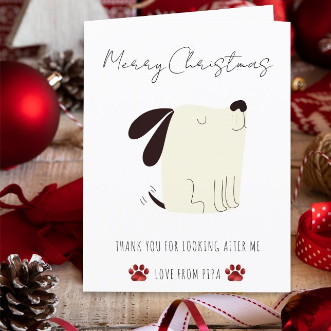 Glad jul-kort från hunden Husdjur Julkort Helgkort (Skapare uppladdad)