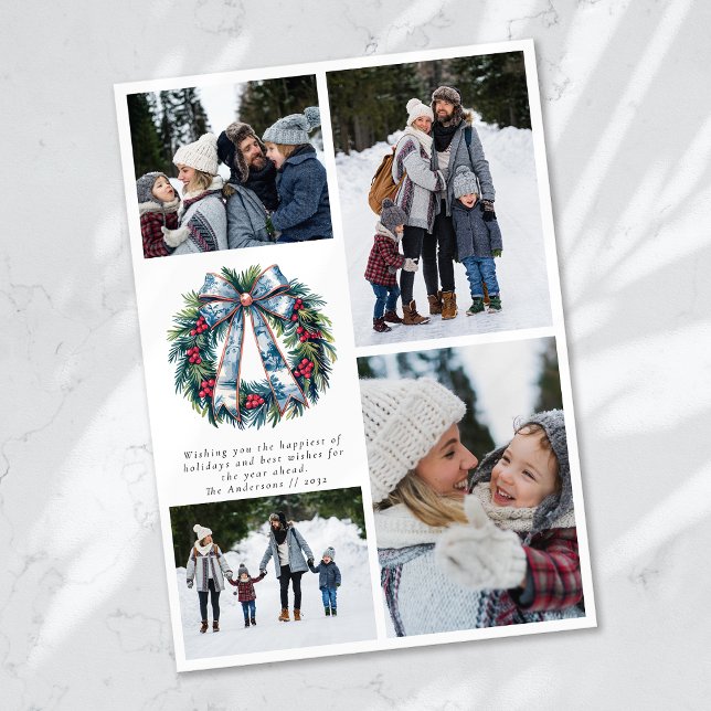 Glad jul krans fotokollage julkort (Skapare uppladdad)