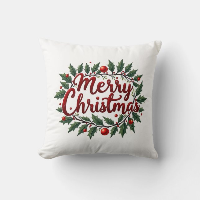 Glad jul krans kudde  (Framsida)