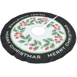 GLAD JUL Krans med röda bär Julgransmatta Borstad Polyester