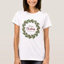 Glad jul krans T-shirt för kvinnor