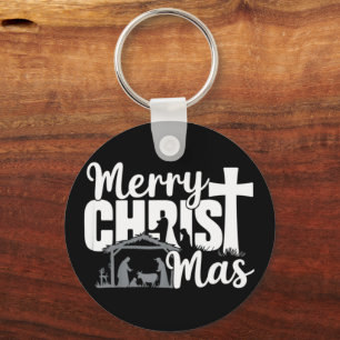 Glad Jul Kristi Jul Jesus Familj Nyckelring