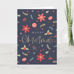 Glad jul Kul blomster Helgkort