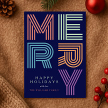 Glad jul Kul Fet Färgrik Typografi
